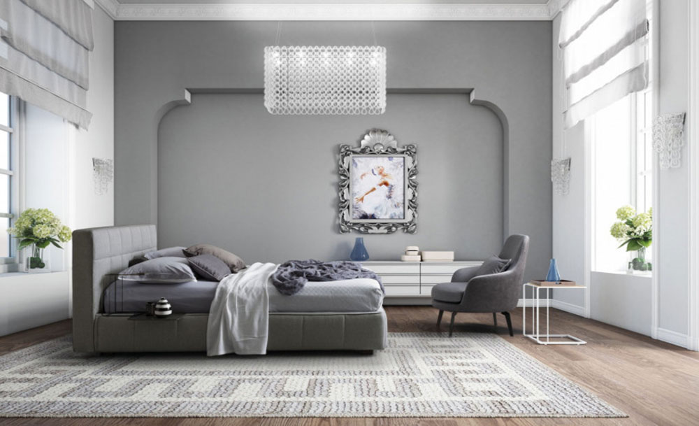 letto gray con ambientazione